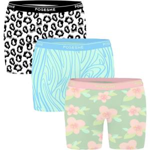 imagePOSESHE Womens Boxer Briefs 6quot Inseam Ultrasoft MicroModal Boyshorts Underwear S5XLNature  3 Pack