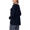 imagePOSESHE Womens Long Sleeve L5X Plus Size Waffle Knit Tunic Tops Button Up V Neck Loose Fit Henley TshirtC03 Long Sleeve Navy
