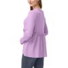 imagePOSESHE Womens Long Sleeve L5X Plus Size Waffle Knit Tunic Tops Button Up V Neck Loose Fit Henley TshirtC05 Long Sleeve Purple