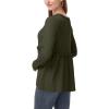 imagePOSESHE Womens Long Sleeve L5X Plus Size Waffle Knit Tunic Tops Button Up V Neck Loose Fit Henley TshirtC06 Long Sleeve Green
