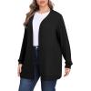 imagePOSESHE Womens Plus Size Cardigan Sweater 2024 Fall Long Sleeve Lightweight Knit Open Front Casual Loose CardiganBlack