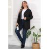 imagePOSESHE Womens Plus Size Cardigan Sweater 2024 Fall Long Sleeve Lightweight Knit Open Front Casual Loose CardiganBlack