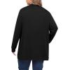 imagePOSESHE Womens Plus Size Cardigan Sweater 2024 Fall Long Sleeve Lightweight Knit Open Front Casual Loose CardiganBlack