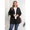 imagePOSESHE Womens Plus Size Cardigan Sweater 2024 Fall Long Sleeve Lightweight Knit Open Front Casual Loose CardiganBlack