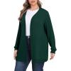 imagePOSESHE Womens Plus Size Cardigan Sweater 2024 Fall Long Sleeve Lightweight Knit Open Front Casual Loose CardiganGreen