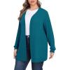 imagePOSESHE Womens Plus Size Cardigan Sweater 2024 Fall Long Sleeve Lightweight Knit Open Front Casual Loose CardiganGrey Blue