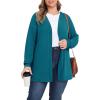 imagePOSESHE Womens Plus Size Cardigan Sweater 2024 Fall Long Sleeve Lightweight Knit Open Front Casual Loose CardiganGrey Blue