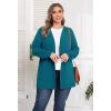 imagePOSESHE Womens Plus Size Cardigan Sweater 2024 Fall Long Sleeve Lightweight Knit Open Front Casual Loose CardiganGrey Blue