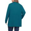 imagePOSESHE Womens Plus Size Cardigan Sweater 2024 Fall Long Sleeve Lightweight Knit Open Front Casual Loose CardiganGrey Blue