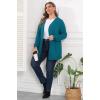 imagePOSESHE Womens Plus Size Cardigan Sweater 2024 Fall Long Sleeve Lightweight Knit Open Front Casual Loose CardiganGrey Blue