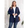 imagePOSESHE Womens Plus Size Cardigan Sweater 2024 Fall Long Sleeve Lightweight Knit Open Front Casual Loose CardiganNavy Blue