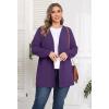 imagePOSESHE Womens Plus Size Cardigan Sweater 2024 Fall Long Sleeve Lightweight Knit Open Front Casual Loose CardiganPurple