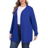 imagePOSESHE Womens Plus Size Cardigan Sweater 2024 Fall Long Sleeve Lightweight Knit Open Front Casual Loose CardiganRoyal Blue