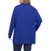 imagePOSESHE Womens Plus Size Cardigan Sweater 2024 Fall Long Sleeve Lightweight Knit Open Front Casual Loose CardiganRoyal Blue