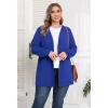 imagePOSESHE Womens Plus Size Cardigan Sweater 2024 Fall Long Sleeve Lightweight Knit Open Front Casual Loose CardiganRoyal Blue