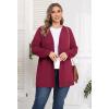 imagePOSESHE Womens Plus Size Cardigan Sweater 2024 Fall Long Sleeve Lightweight Knit Open Front Casual Loose CardiganWine Red