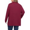 imagePOSESHE Womens Plus Size Cardigan Sweater 2024 Fall Long Sleeve Lightweight Knit Open Front Casual Loose CardiganWine Red