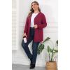 imagePOSESHE Womens Plus Size Cardigan Sweater 2024 Fall Long Sleeve Lightweight Knit Open Front Casual Loose CardiganWine Red