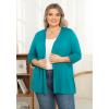 imagePOSESHE Womens Plus Size Casual Lightweight Open Front Cardigans Soft Draped 34 Sleeve CardiganAcid Blue