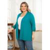 imagePOSESHE Womens Plus Size Casual Lightweight Open Front Cardigans Soft Draped 34 Sleeve CardiganAcid Blue