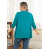 imagePOSESHE Womens Plus Size Casual Lightweight Open Front Cardigans Soft Draped 34 Sleeve CardiganAcid Blue