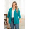 imagePOSESHE Womens Plus Size Casual Lightweight Open Front Cardigans Soft Draped 34 Sleeve CardiganAcid Blue