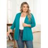 imagePOSESHE Womens Plus Size Casual Lightweight Open Front Cardigans Soft Draped 34 Sleeve CardiganAcid Blue