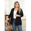imagePOSESHE Womens Plus Size Casual Lightweight Open Front Cardigans Soft Draped 34 Sleeve CardiganBlack
