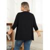 imagePOSESHE Womens Plus Size Casual Lightweight Open Front Cardigans Soft Draped 34 Sleeve CardiganBlack