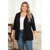 imagePOSESHE Womens Plus Size Casual Lightweight Open Front Cardigans Soft Draped 34 Sleeve CardiganBlack