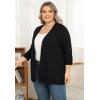 imagePOSESHE Womens Plus Size Casual Lightweight Open Front Cardigans Soft Draped 34 Sleeve CardiganBlack