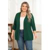 imagePOSESHE Womens Plus Size Casual Lightweight Open Front Cardigans Soft Draped 34 Sleeve CardiganDark Green