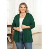 imagePOSESHE Womens Plus Size Casual Lightweight Open Front Cardigans Soft Draped 34 Sleeve CardiganDark Green