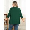 imagePOSESHE Womens Plus Size Casual Lightweight Open Front Cardigans Soft Draped 34 Sleeve CardiganDark Green