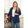 imagePOSESHE Womens Plus Size Casual Lightweight Open Front Cardigans Soft Draped 34 Sleeve CardiganNavy Blue