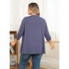 imagePOSESHE Womens Plus Size Casual Lightweight Open Front Cardigans Soft Draped 34 Sleeve CardiganPurple Grey