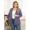 imagePOSESHE Womens Plus Size Casual Lightweight Open Front Cardigans Soft Draped 34 Sleeve CardiganPurple Grey