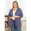 imagePOSESHE Womens Plus Size Casual Lightweight Open Front Cardigans Soft Draped 34 Sleeve CardiganPurple Grey