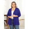 imagePOSESHE Womens Plus Size Casual Lightweight Open Front Cardigans Soft Draped 34 Sleeve CardiganRoyal Blue