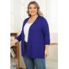 imagePOSESHE Womens Plus Size Casual Lightweight Open Front Cardigans Soft Draped 34 Sleeve CardiganRoyal Blue