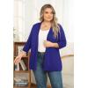 imagePOSESHE Womens Plus Size Casual Lightweight Open Front Cardigans Soft Draped 34 Sleeve CardiganRoyal Blue