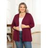 imagePOSESHE Womens Plus Size Casual Lightweight Open Front Cardigans Soft Draped 34 Sleeve CardiganWine Red