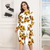 imagePOSESHE Womens Plus Size Dresses 2024 Long Sleeves Crew Neck Casual Dresses Empire Waist Loose Flowy Dress with PocketsC7sunflower