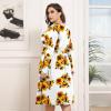 imagePOSESHE Womens Plus Size Dresses 2024 Long Sleeves Crew Neck Casual Dresses Empire Waist Loose Flowy Dress with PocketsC7sunflower
