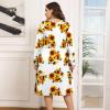 imagePOSESHE Womens Plus Size Dresses 2024 Long Sleeves Crew Neck Casual Dresses Empire Waist Loose Flowy Dress with PocketsC7sunflower