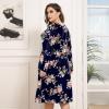 imagePOSESHE Womens Plus Size Dresses 2024 Long Sleeves Crew Neck Casual Dresses Empire Waist Loose Flowy Dress with PocketsC9rose Navy Blue