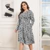 imagePOSESHE Womens Plus Size Dresses 2024 Long Sleeves Crew Neck Casual Dresses Empire Waist Loose Flowy Dress with PocketsLeopard White