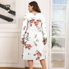 imagePOSESHE Womens Plus Size Dresses 2024 Long Sleeves Crew Neck Casual Dresses Empire Waist Loose Flowy Dress with PocketsRose White