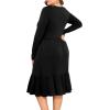 imagePOSESHE Womens Plus Size Dresses Short Sleeve Summer Casual Cute Loose Pleated Tiered Swing TShirt Dresses with PocketsB1black