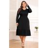 imagePOSESHE Womens Plus Size Dresses Short Sleeve Summer Casual Cute Loose Pleated Tiered Swing TShirt Dresses with PocketsB1black